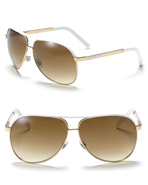 white Gucci aviator sunglasses